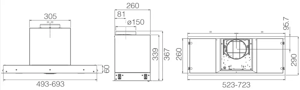ELICA HIDDEN ADVANCE BL MAT/A/72