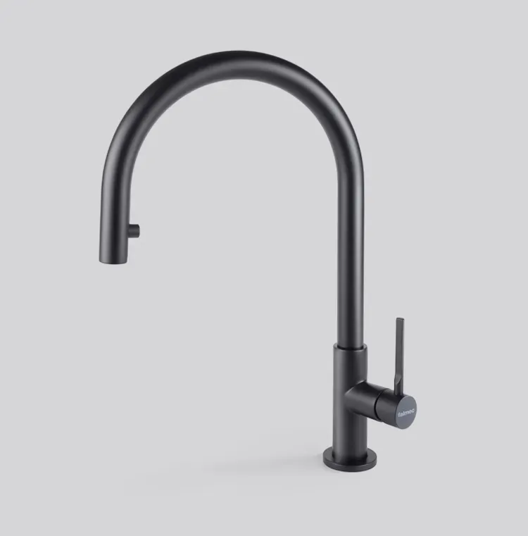 Falmec TREVI ROUND MATT BLACK, смеситель, черный матовый
