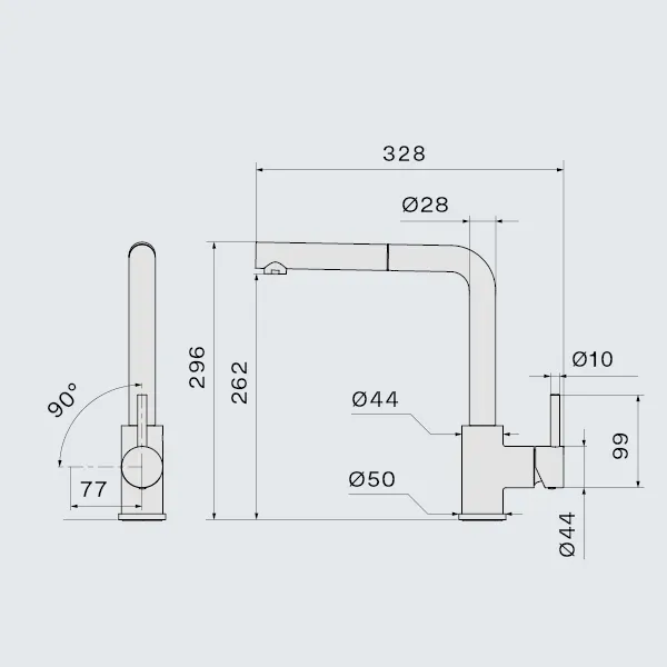 Falmec PURE STEEL CORNER, смеситель, нержавеющая сталь