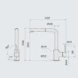 Falmec PURE STEEL CORNER, смеситель, нержавеющая сталь