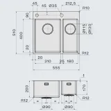 Falmec GARDA 31+18 Steel, мойка, нержавеющая сталь