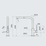 Falmec TREVI CORNER PVD BRUSHED COPPER BRONZE, смеситель, медь
