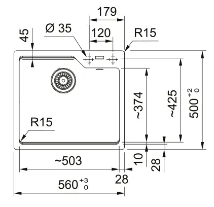 Franke UBG 610-56, мойка, гранит, оникс
