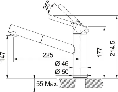 Franke Orbit, смеситель, гранит, миндаль