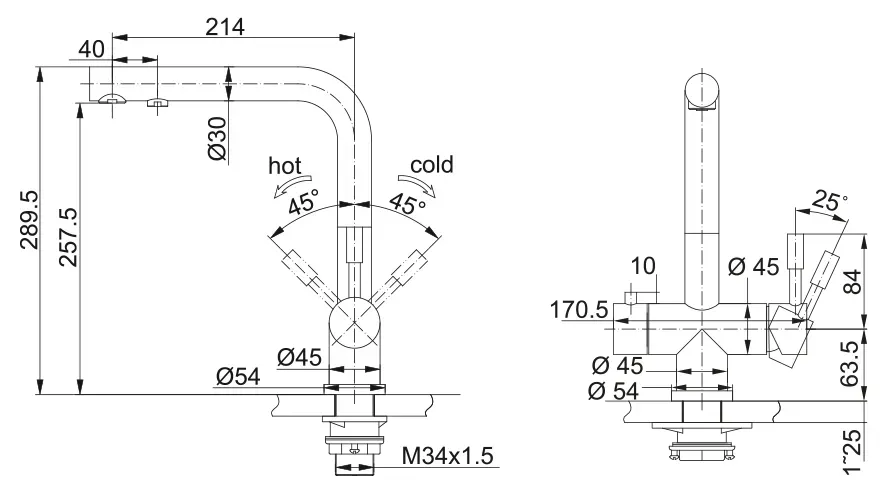 Franke Atlas Clear water, смеситель, нержавеющая сталь