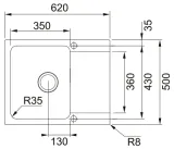 Franke OID 611-62, мойка, гранит, белый