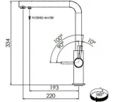 Franke Neptune Clear Water, смеситель, гранит, хром/бежевый