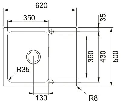Franke OID 611-78, мойка, гранит, оникс
