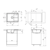 Кухонная мойка Grandex Aqua TOPLINE 65F (600315) BLACK METALIC