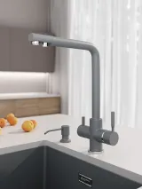 Смеситель кухонный Grandex Aqua PURE-L (9001015) CARBON