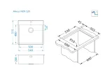 Мойка для кухни NOX 120 540x515x200 в комплекте с интегрированным сифоном (1149937) BRS