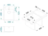 Мойка PURE 10 KMB-90 405X525 в компл.с сифоном 1127252(1103607) Брашированная сталь