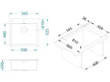Мойка PURE 70 KMB-90 565X525 в компл. с сифоном 1127252(1122385) Брашированная сталь