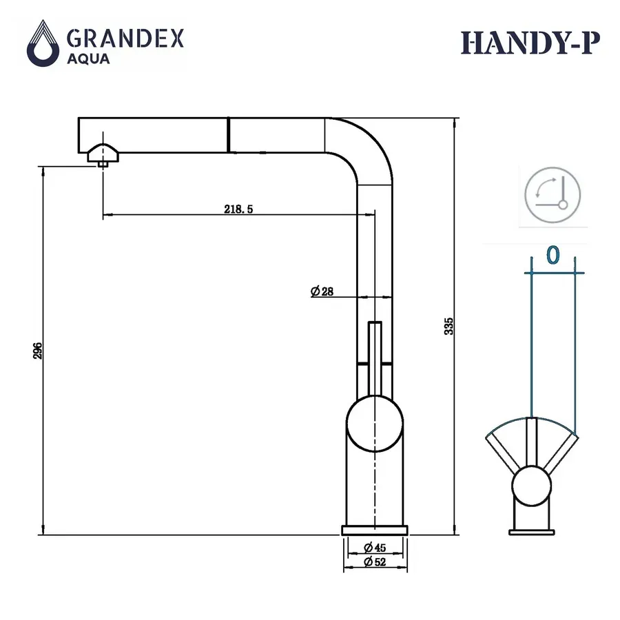 Смеситель кухонный Grandex Aqua Handy-P (90209616) BEIGE