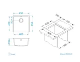 Мойка для кухни OMNI 20 GRANITAL DEEP BLACK-G90 BE 450x450x198 с сифоном(1150050) G90 DEEP BLACK