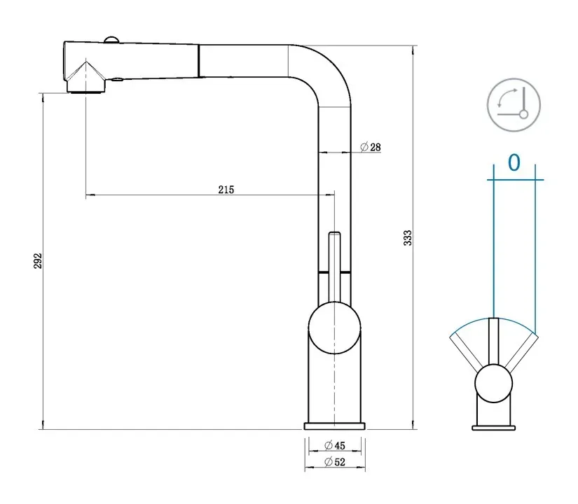 Смеситель кухонный Grandex Aqua Integra-SP (90204912) CONCRETE
