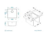 Мойка для кухни OMNI 20 GRANITAL DEEP BLACK-G90 BE 450x450x198 с сифоном(1150050) G81 CONCRETE