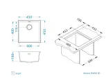 Мойка для кухни OMNI 20 GRANITAL DEEP BLACK-G90 BE 450x450x198 с сифоном(1150050) G91 CARBON