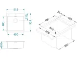 Мойка PURE 30 KMB-90 515X525 в компл. с сифоном 1127252, 1103609 Брашированная сталь