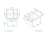 Мойка для кухни OMNI 50 GRANITAL ARCTIC-G11 550x450x198 с сифоном(1150065) G11 ARCTIC