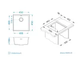 Мойка для кухни OMNI 20 GRANITAL DEEP BLACK-G90 BE 450x450x198 с сифоном(1150050) G81 CONCRETE