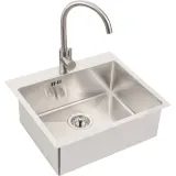Мойка QUARTO 10 BRS-90 550x480 в комплекте с сифоном 1130551(1124382) Брашированная сталь