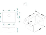 Мойка KOMBINO 50 MONARCH ANTRACITE SAT-90 542X442X195 F/S в компл. с выпуском без сифона GOLD