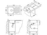 Мойка ELEGANT 30 90 FI 810X510 в комплекте с сифоном 1130551 LEI