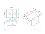 Мойка для кухни OMNI 50 GRANITAL ARCTIC-G11 550x450x198 с сифоном(1150065) G81 CONCRETE