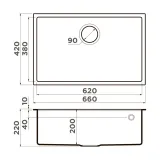 Omoikiri Tedori 66-U-WH, мойка, гранит, белый