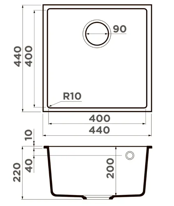 Omoikiri Bosen 44-U-ES, мойка, гранит, espresso