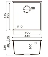 Omoikiri Bosen 44-U-ES, мойка, гранит, espresso