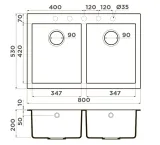Omoikiri Bosen 80-2-BL, мойка, гранит, черный