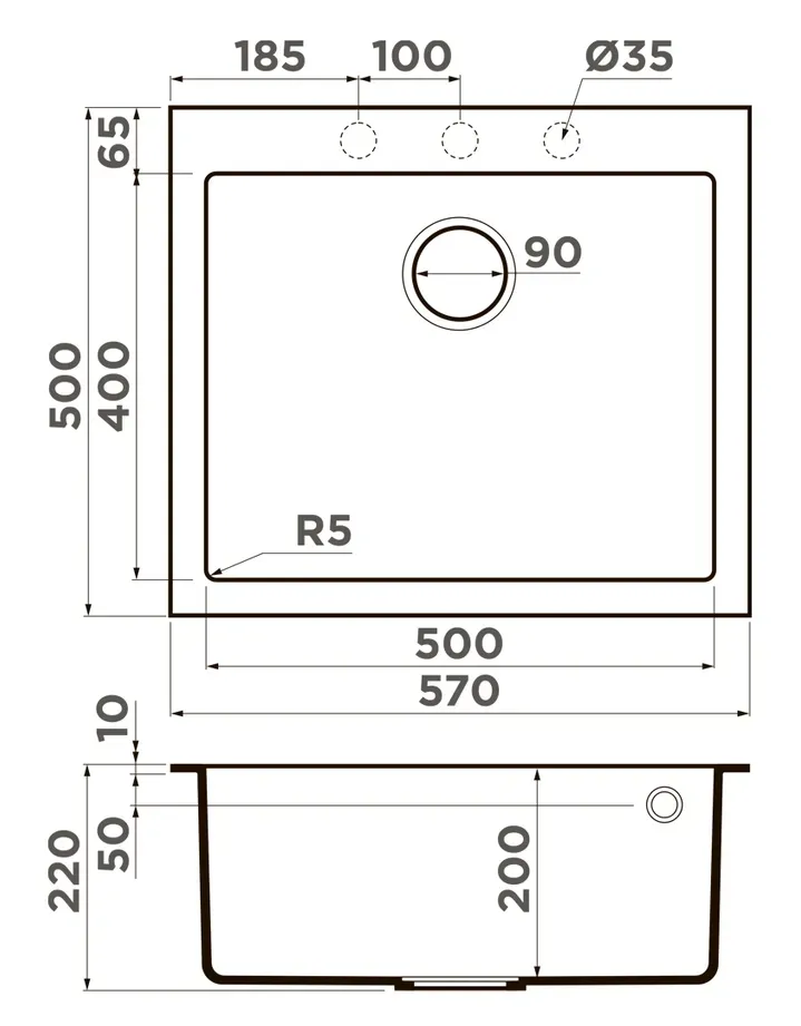 Omoikiri Bosen 57A-WH, мойка, керамика, белый
