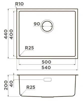 Omoikiri Tadzava 54-U-IN, мойка, нержавеющая сталь 