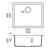 Omoikiri Yamakawa 55T-U/I-PL, мойка, гранит, платина
