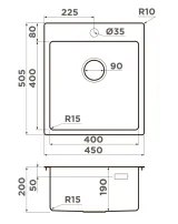 Omoikiri Amadare 45-IN, мойка, нержавеющая сталь 