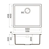 Omoikiri Yamakawa 55T-U/I BL, мойка, гранит, черный