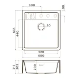 Omoikiri Kinokawa 60-GB, мойка, керамика, графит