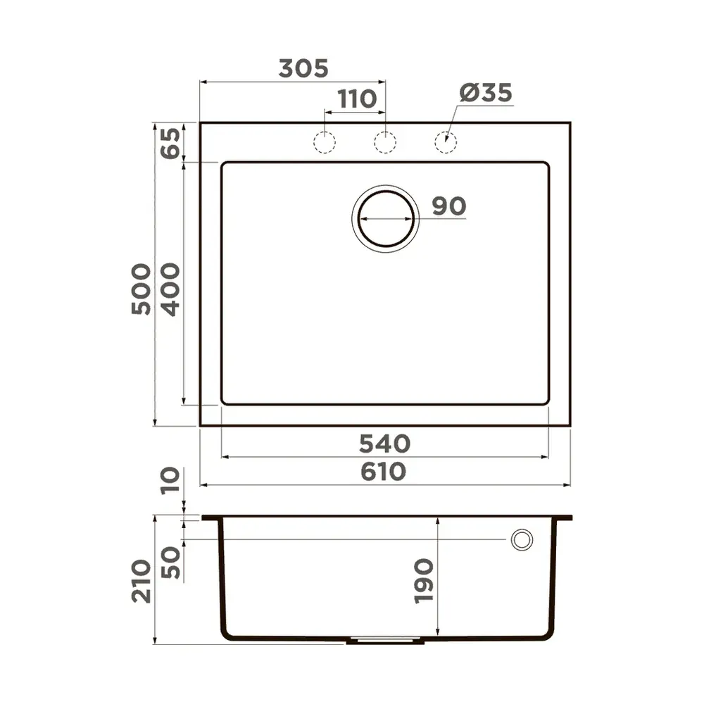 Omoikiri Bosen 61A-GB, мойка, керамика, графит