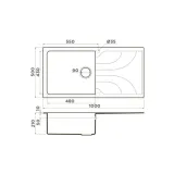 Omoikiri Yasugata-100-WH, мойка, гранит, белый