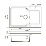 Omoikiri Yonaka 78-LB-GR, мойка, гранит, leningrad grey