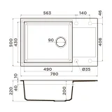 Omoikiri Sakaime 78-LB-WH, мойка, гранит, белый