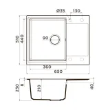 Omoikiri Daisen 65T-ES, мойка, гранит, эспрессо