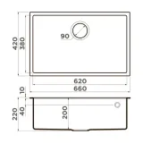 Omoikiri Tedori 66-U-BL, мойка, гранит, черный