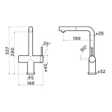 Omoikiri Karatsu-S-GM, смеситель, латунь/вороненая сталь