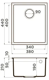 Omoikiri Bosen 38-U-ES, мойка, гранит, эспрессо