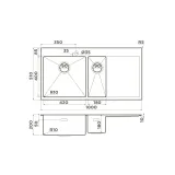 Omoikiri Akisame 100-2-IN-L, мойка, нержавеющая сталь, чаша слева