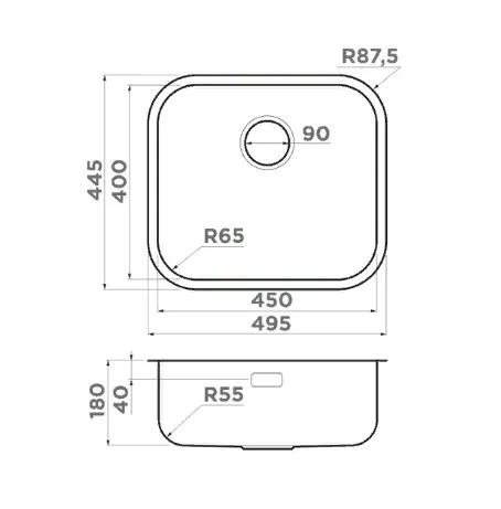 Omoikiri Omi 49-U-IN, мойка, нержавеющая сталь