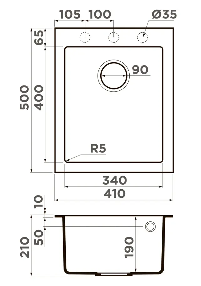 Omoikiri Bosen 41A-WH, мойка, керамика, белый